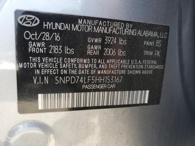 5NPD74LF5HH153167 Hyundai ELANTRA SE