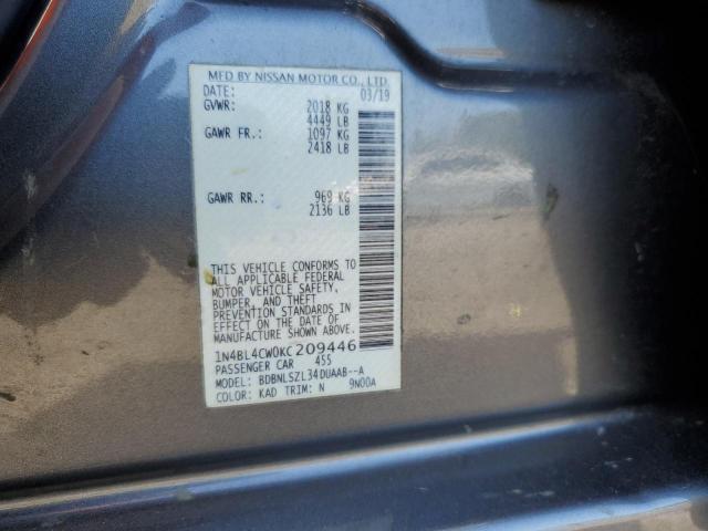 1N4BL4CW0KC209446 Nissan ALTIMA SR