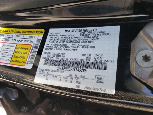 3FA6P0HD7JR145296 Ford FUSION SE