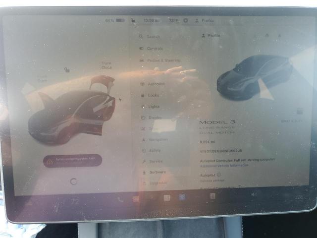 5YJ3E1EB6NF350305 Tesla MODEL 3