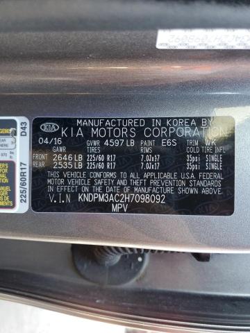 KNDPM3AC2H7098092 KIA Sportage Lx