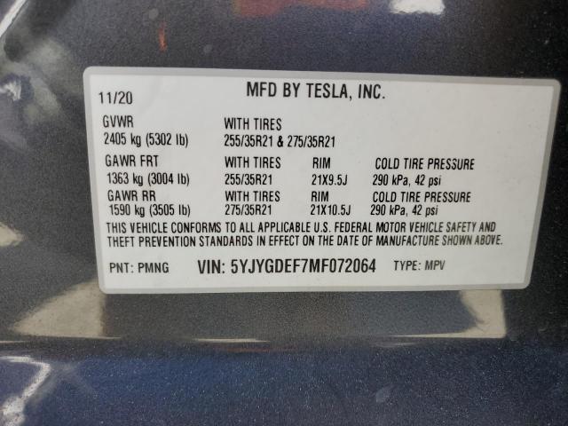 5YJYGDEF7MF072064 Tesla Model Y