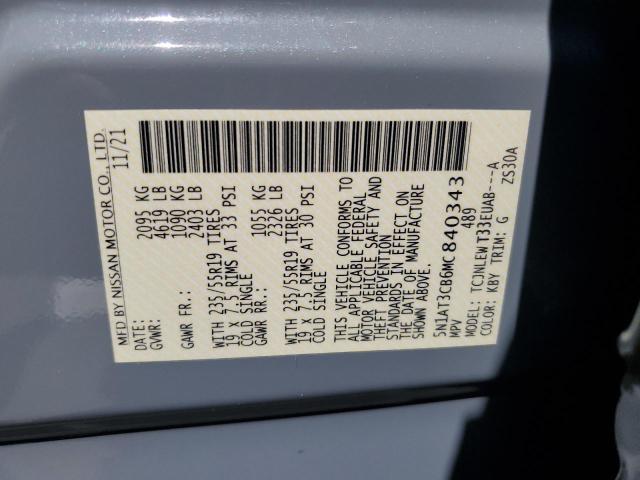 5N1AT3CB6MC840343 Nissan Rogue Sl