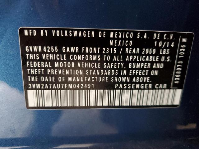 2015 VOLKSWAGEN GOLF TDI - 3VW2A7AU7FM042491