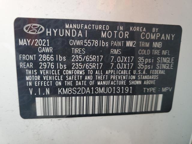 2021 HYUNDAI SANTA FE B KM8S2DA13MU013191