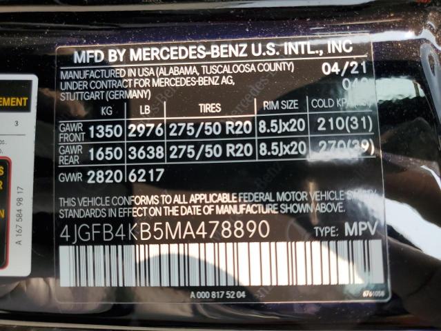 4JGFB4KB5MA478890 2021 MERCEDES-BENZ GLE-CLASS, photo no. 13