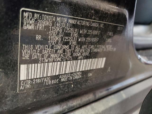 2T3W1RFV9MC127475 Toyota Rav4 Xle