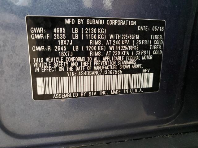 4S4BSANC7J3367565 Subaru Outback 2.5i Limited