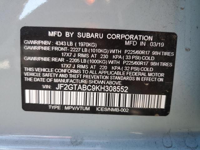 JF2GTABC9KH308552 Subaru Crosstrek