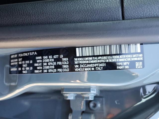 ZACCJAAB2HPF24031 Jeep Renegade Sport
