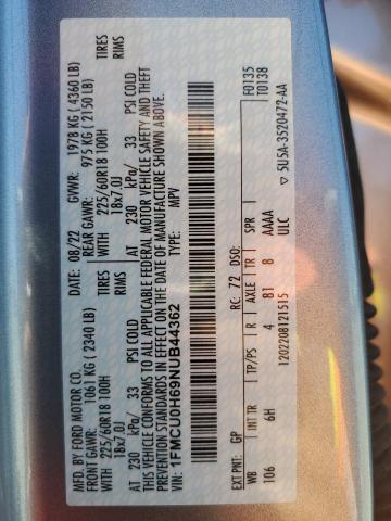 1FMCU0H69NUB44362 Ford ESCAPE SEL