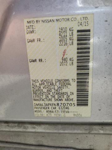 1N4AL3APXFN870705 Nissan ALTIMA 2.5
