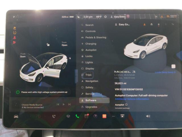 5YJ3E1EB0NF139102 Tesla MODEL 3