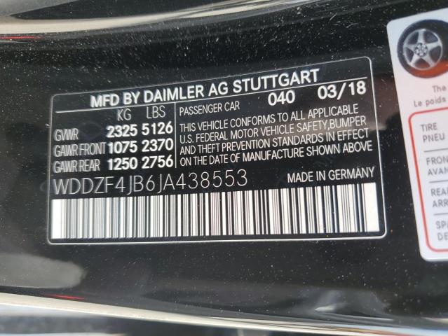 WDDZF4JB6JA438553 2018 MERCEDES-BENZ E-CLASS, photo no. 12