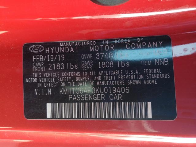 2019 HYUNDAI VELOSTER B - KMHTG6AF3KU019406