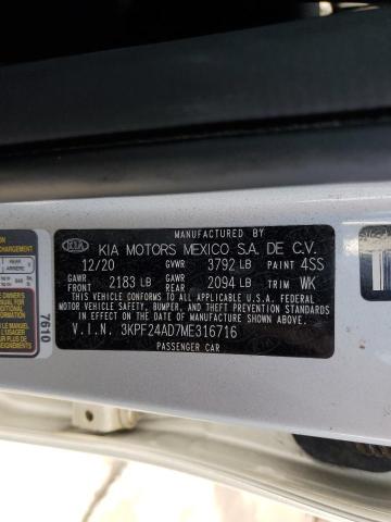 3KPF24AD7ME316716 KIA FORTE FE