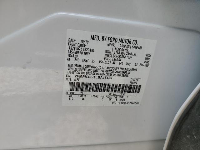 2FMPK4J91LBA15439 Ford EDGE SEL