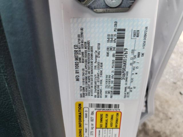 3FA6P0RU6KR157679 2019 FORD FUSION, photo no. 12