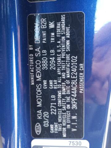 3KPF44AC8LE240102 KIA FORTE GT