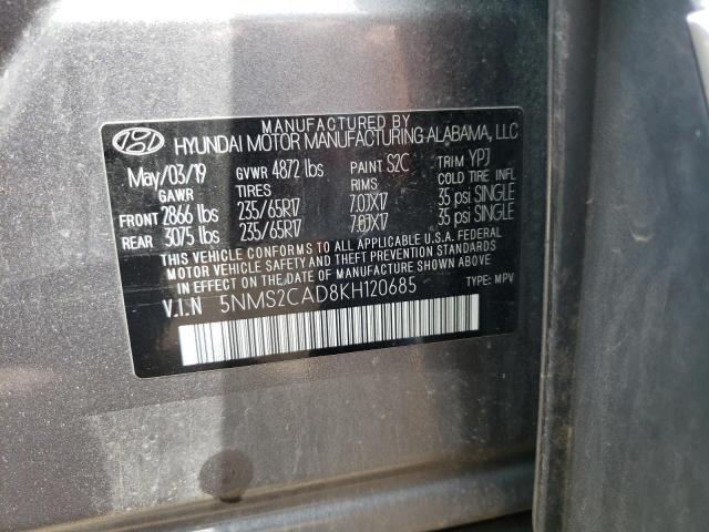 5NMS2CAD8KH120685 Hyundai Santa Fe Se