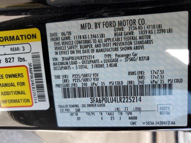 3FA6P0LU4LR225214 2020 FORD FUSION, photo no. 12