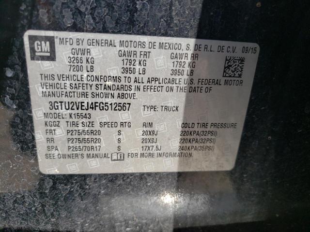 3GTU2VEJ4FG512567 GMC Sierra K1500 Slt