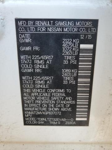 KNMAT2MVXGP637072 Nissan ROGUE S
