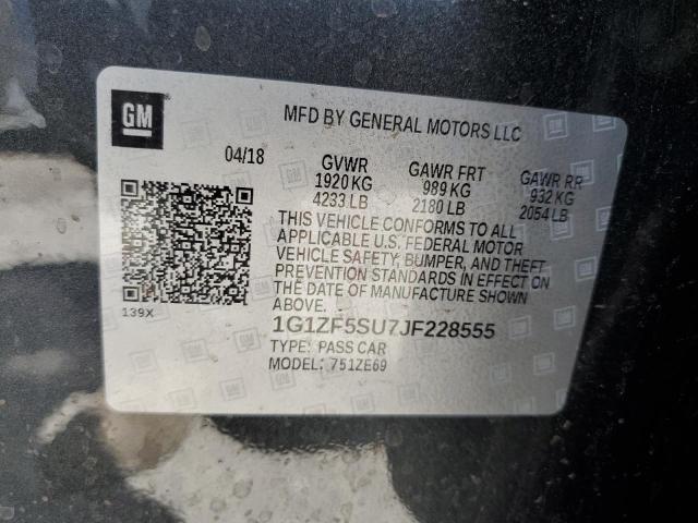 2018 CHEVROLET MALIBU HYB - 1G1ZF5SU7JF228555