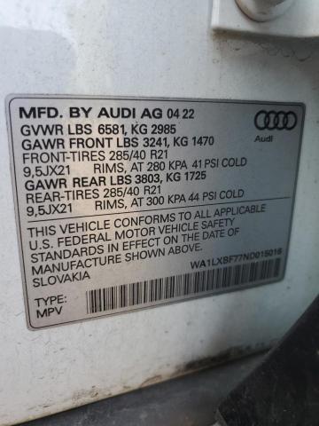 VIN WA1LXBF77ND015016 2022 Audi Q7, Premium Plus no.14