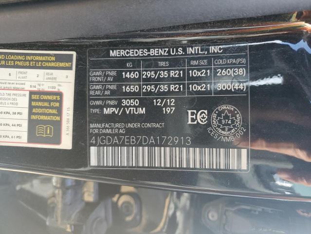 VIN 4JGDA7EB7DA172913 2013 Mercedes-Benz ML-Class, ... no.13