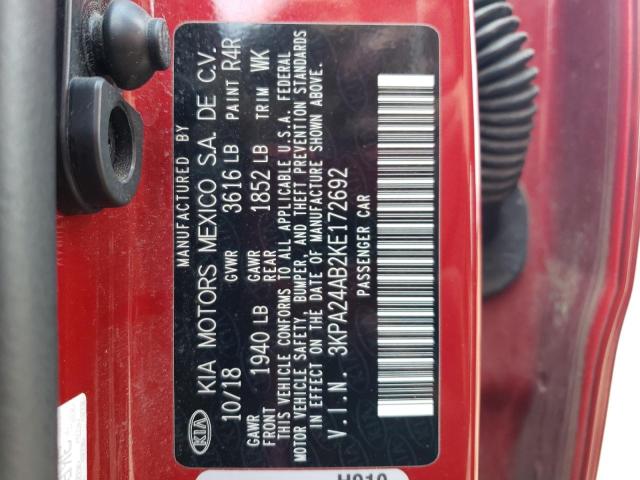 3KPA24AB2KE172692 KIA RIO S