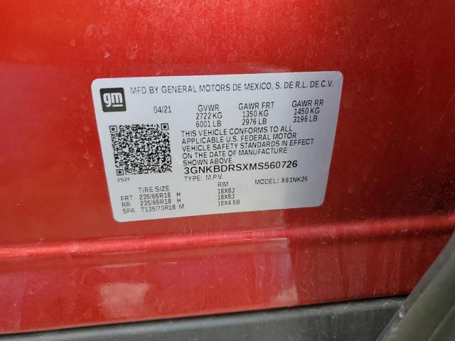 2021 CHEVROLET BLAZER 3LT - 3GNKBDRSXMS560726