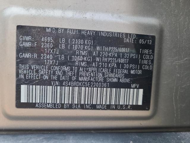 4S4BRDKC5E2200361 Subaru Outback 3.6r Limited