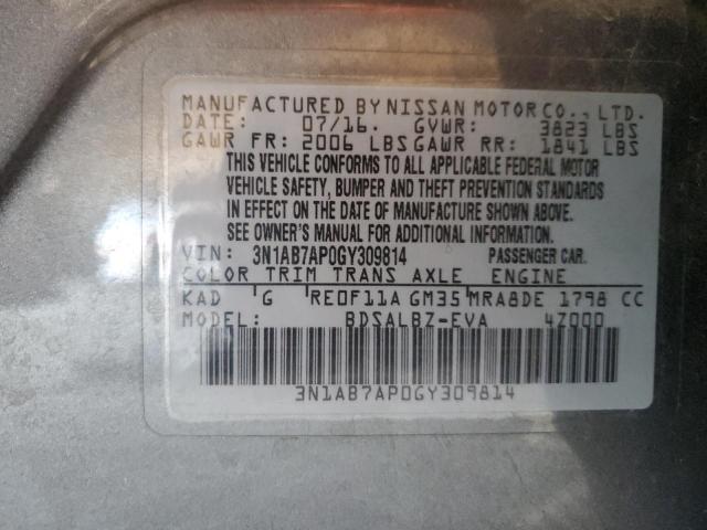 3N1AB7AP0GY309814 Nissan SENTRA S