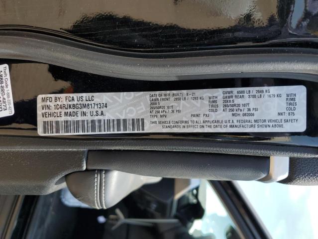 1C4RJKBG3M8171374 Jeep Grand Cherokee L Limited