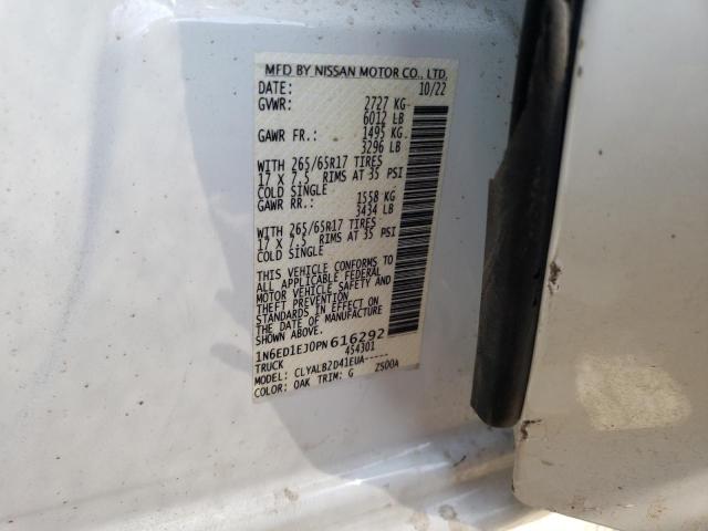 1N6ED1EJ0PN616292 Nissan FRONTIER S
