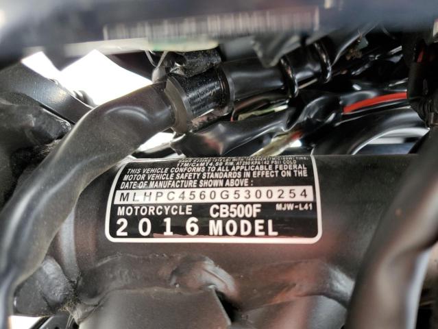 2016 HONDA CB500 F MLHPC4560G5300254