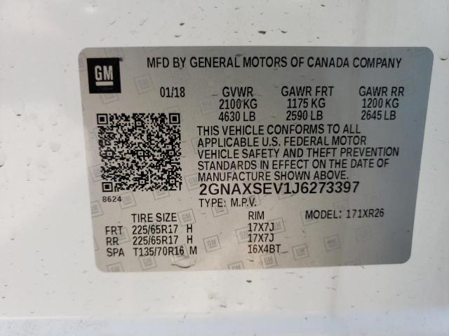 2GNAXSEV1J6273397 Chevrolet EQUINOX LT