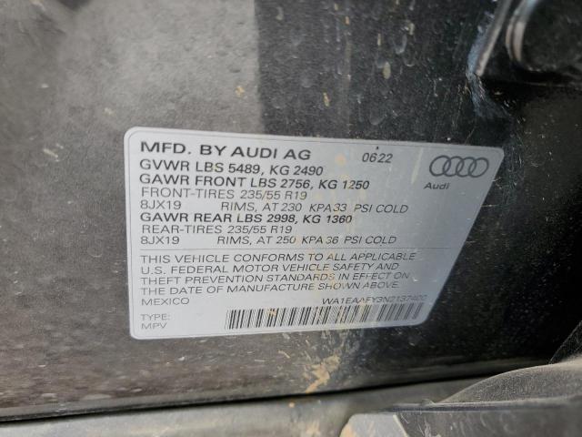 WA1EAAFY3N2137400 2022 AUDI Q5, photo no. 13