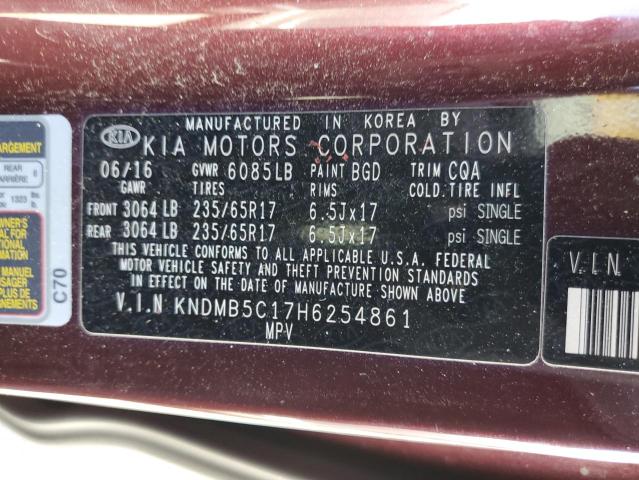 KNDMB5C17H6254861 KIA SEDONA LX