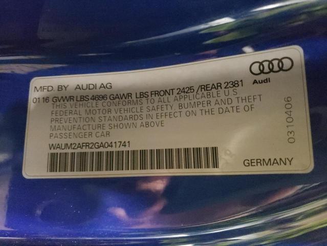 2016 AUDI A5 QUATTRO WAUM2AFR2GA041741