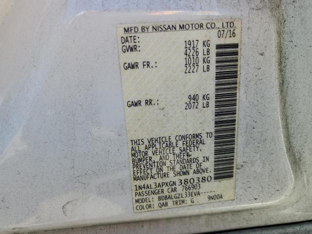 1N4AL3APXGN380380 Nissan ALTIMA 2.5