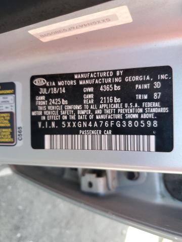 5XXGN4A76FG380598 KIA OPTIMA EX