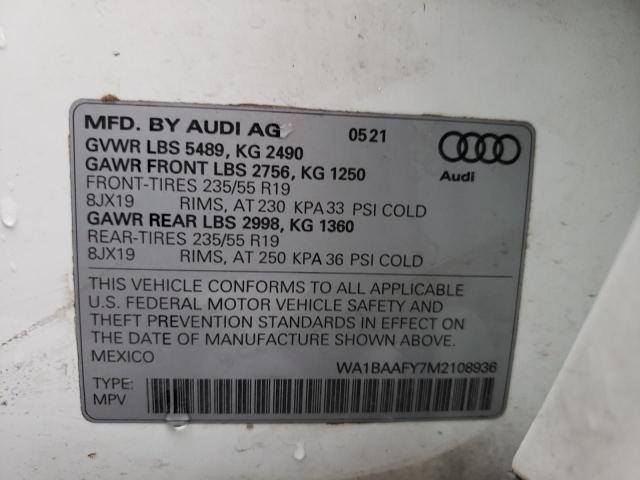 WA1BAAFY7M2108936 2021 AUDI Q5, photo no. 13