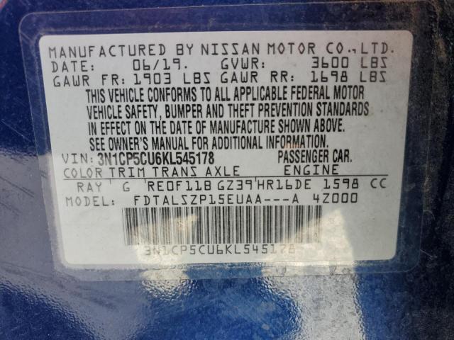 3N1CP5CU6KL545178 Nissan KICKS S