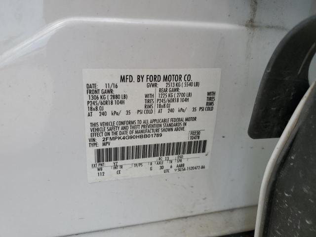 2FMPK4G90HBB01789 2017 FORD EDGE, photo no. 13