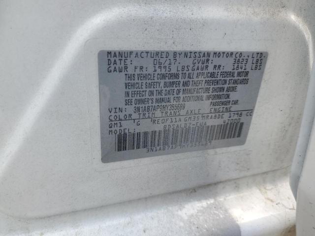 3N1AB7AP9HY355689 | 2017 NISSAN SENTRA S