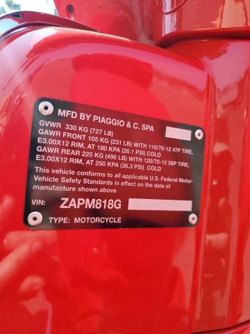 2020 VESPA PRIMAVERA ZAPM818G8L5902385