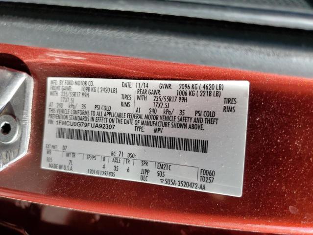 1FMCU0G79FUA92307 Ford ESCAPE SE