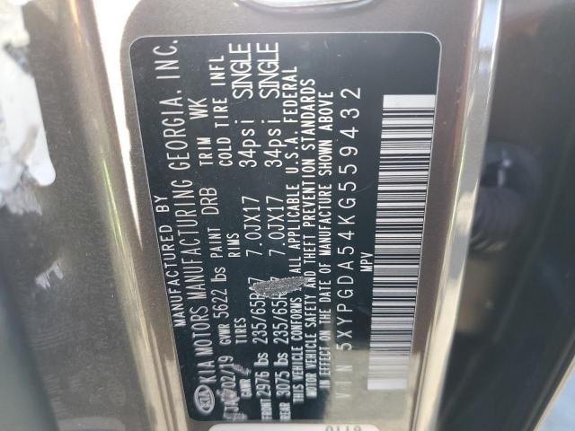 5XYPGDA54KG559432 KIA SORENTO LX
